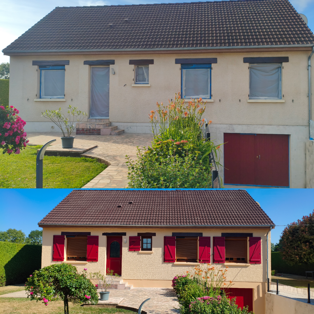 Rénovation et peinture extérieure d’une façade à Granvilliers (60210)